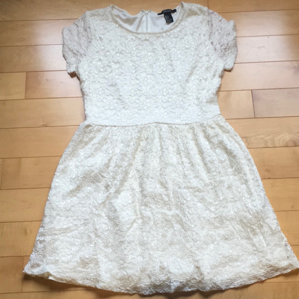 Cream lace dress.  Worn once.